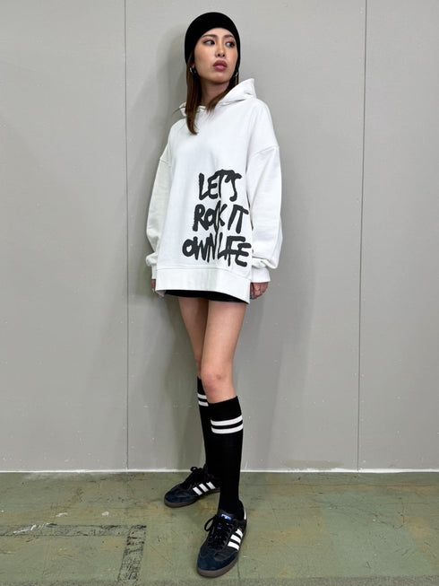 裾ロゴ裏毛トップ