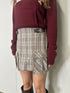 サイドベルトチェック柄スカート