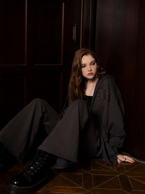 ロゴ刺繍加工風スウェットパンツ