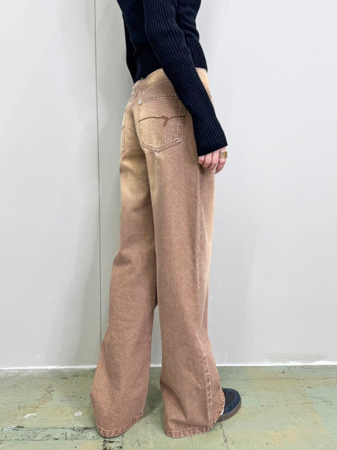 ヴィンテージライク加工ワイドパンツ