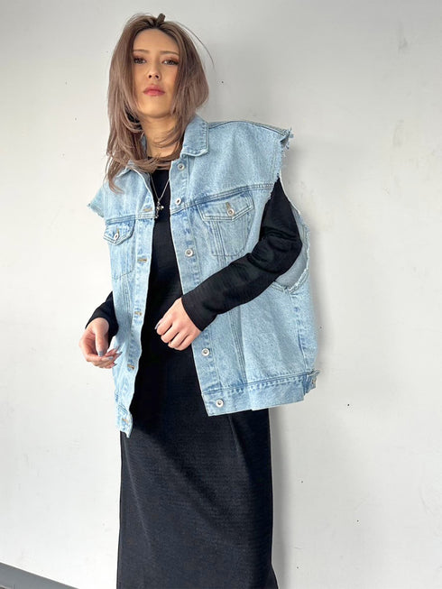 ノースリデニムジャケット