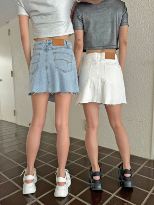 ラップデニムミニスカート