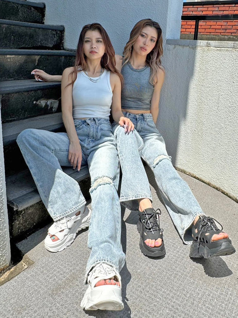 シャイニーショートタンクトップス