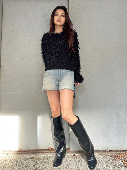 フラッグヤーンニットトップス