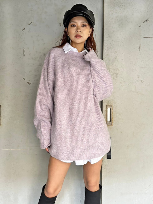 ロングシャギービッグニットトップス