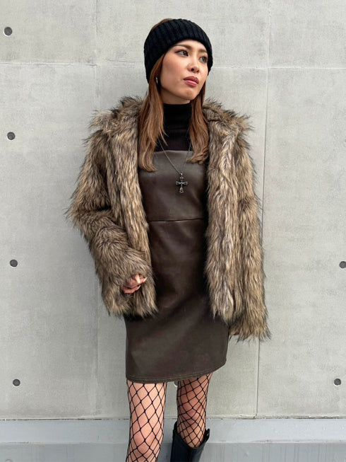 ヴィンテージレザーキャミワンピース