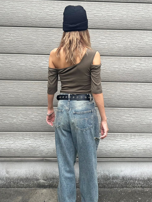 アシメデザインカットリブTOP