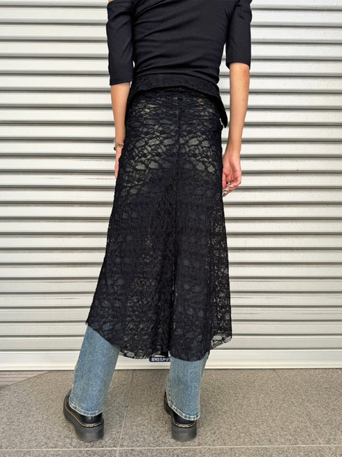 レースシャツライクロングスカート