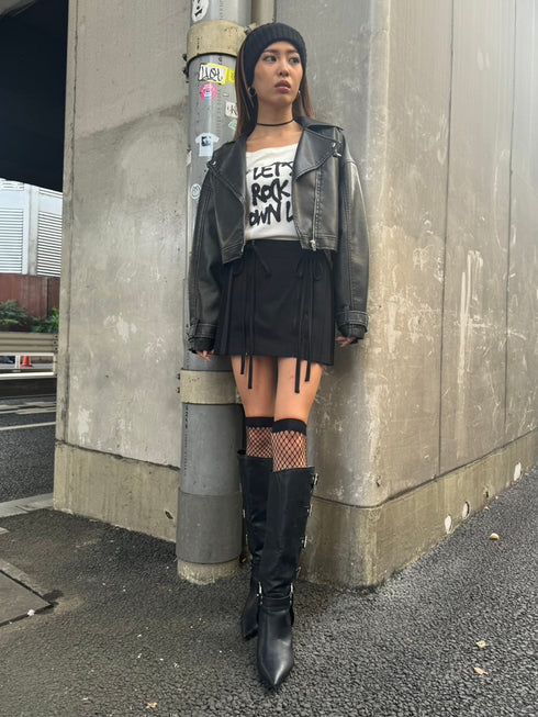 リボンプリーツミニスカート