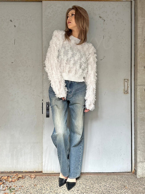 フラッグヤーンニットトップス