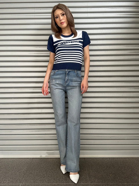 グラム・ヴィンテージボーダーニットトップス