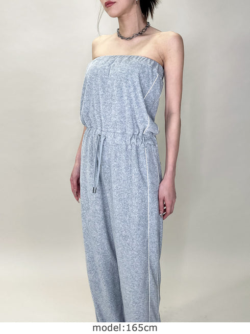 ポケットロゴパイルベアオールインワン