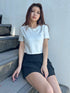 シャイニーショート半袖トップス