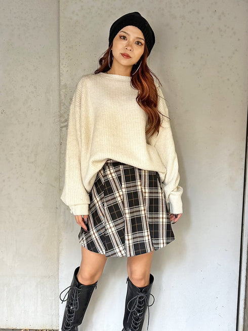 ロングシャギービッグニットトップス