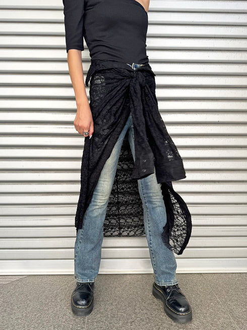 レースシャツライクロングスカート