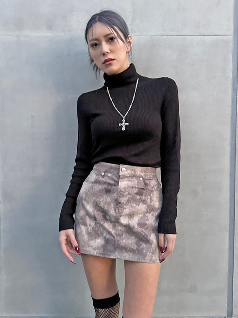 ニュアンス柄ミニスカート