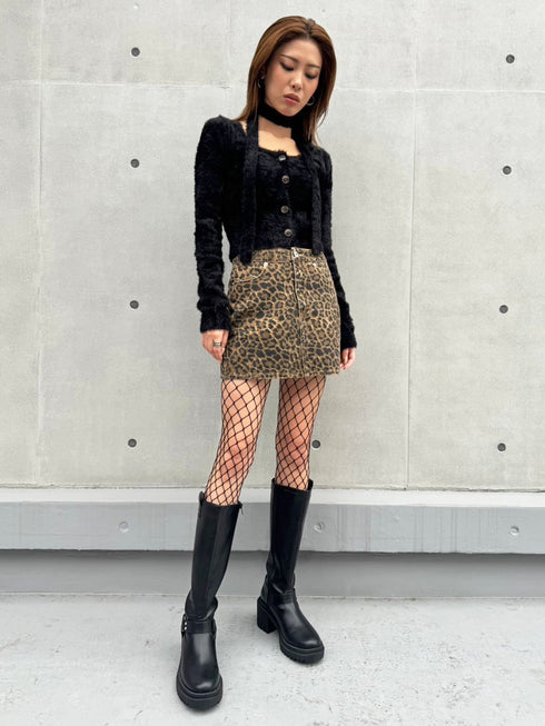 ストール付スクエアネックニットトップス