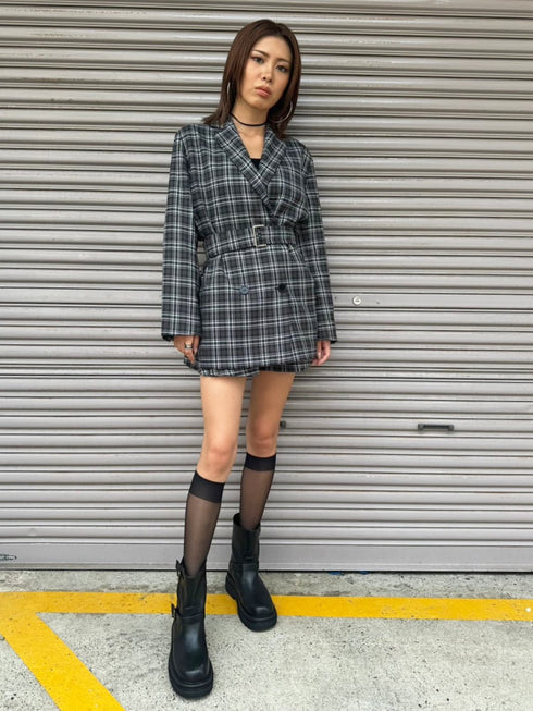 ワイドベルト付ダブルジャケット