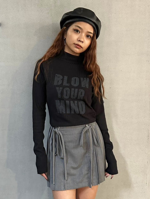 ロゴプリントニットソートップス