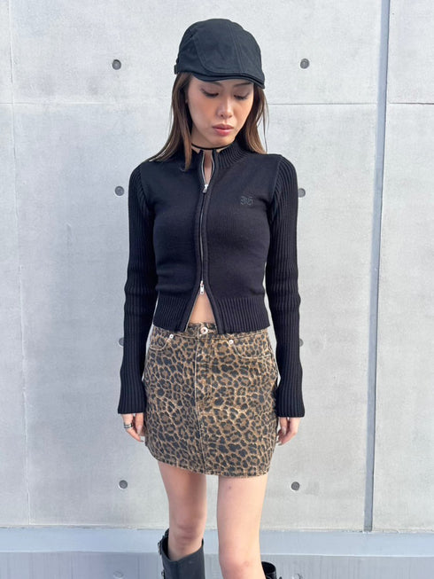 2パターン編地デザインニットTOP