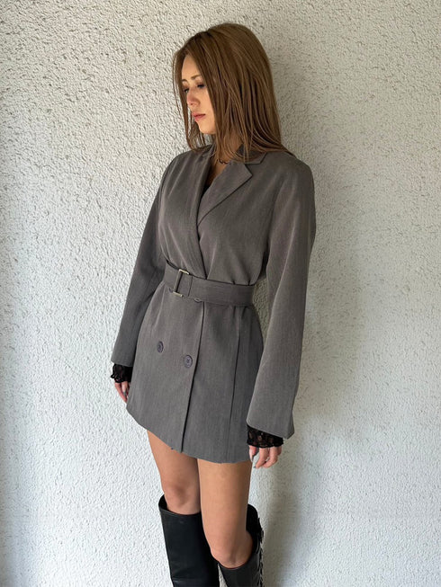 ワイドベルト付ダブルジャケット