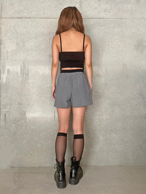 ウエストゴムストライプショートパンツ