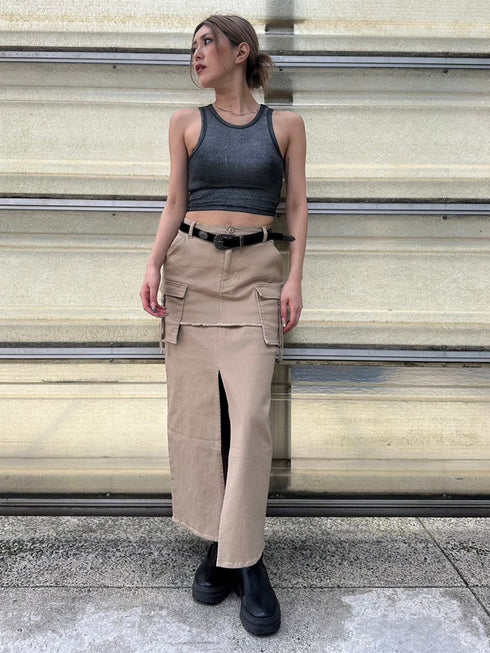 レイヤード風カーゴスカート