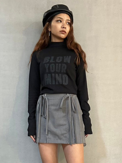 ロゴプリントニットソートップス