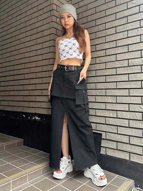 レイヤード風カーゴスカート