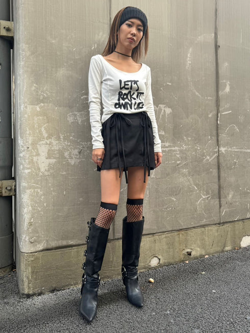 リボンプリーツミニスカート