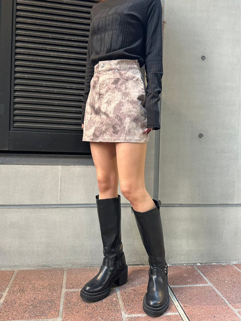 ニュアンス柄ミニスカート