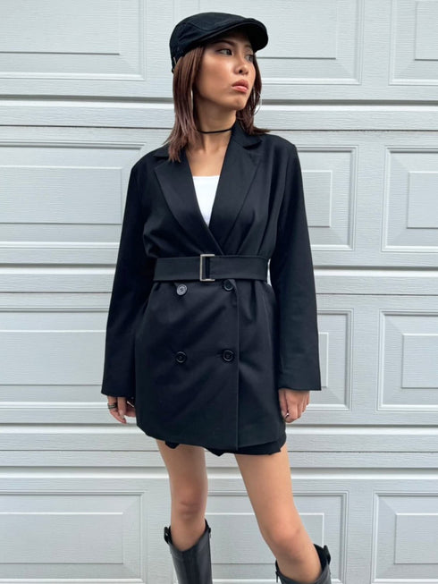 ワイドベルト付ダブルジャケット