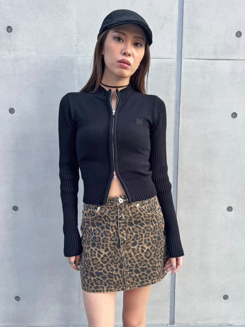 2パターン編地デザインニットTOP