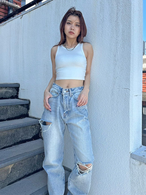 シャイニーショートタンクトップス