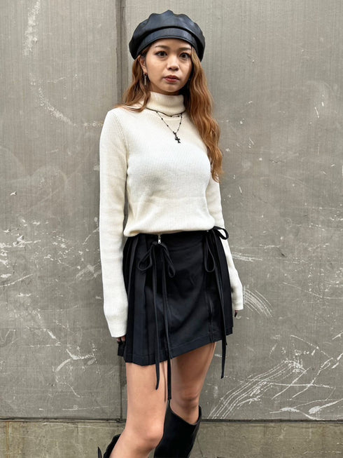 リボンプリーツミニスカート