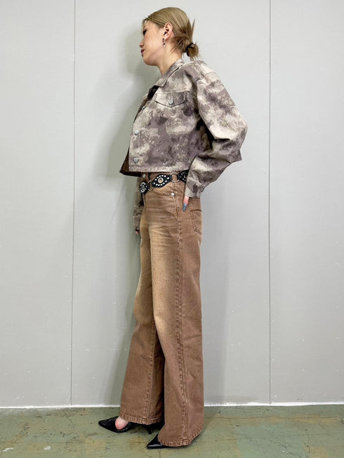 ヴィンテージライク加工ワイドパンツ