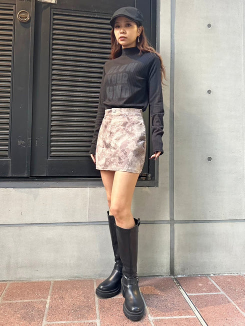 ニュアンス柄ミニスカート