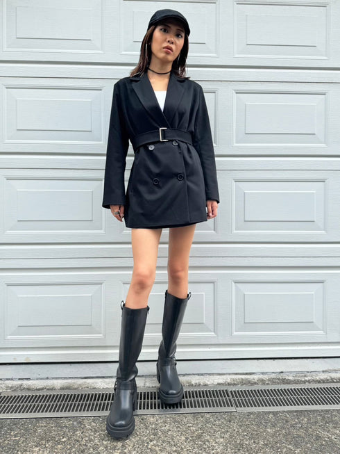 ワイドベルト付ダブルジャケット