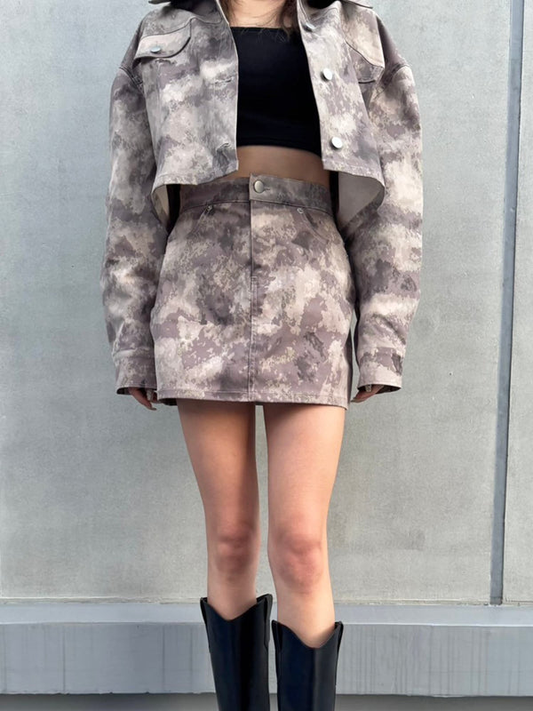 ニュアンス柄ミニスカート