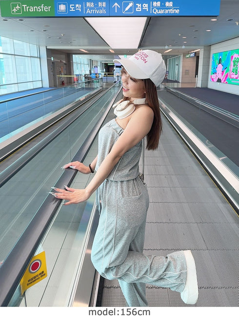 ポケットロゴパイルベアオールインワン