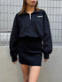 ハーフZIP裏毛ミニワンピース