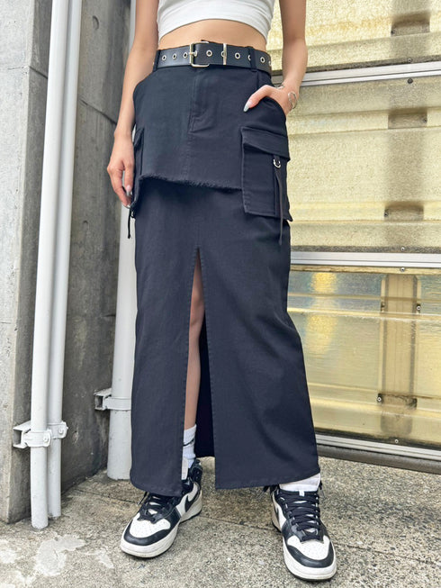 レイヤード風カーゴスカート