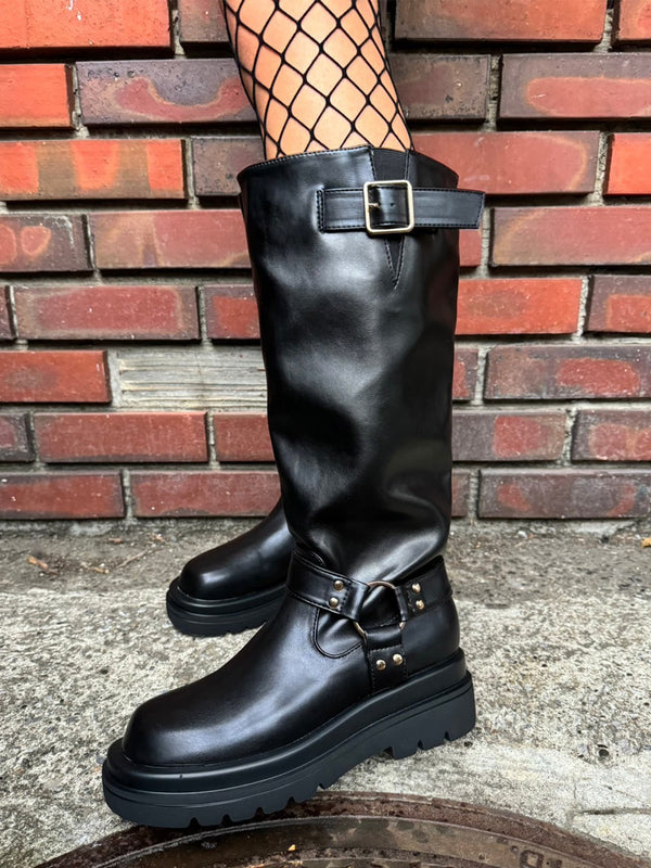 ベルト付エンジニアロングブーツ