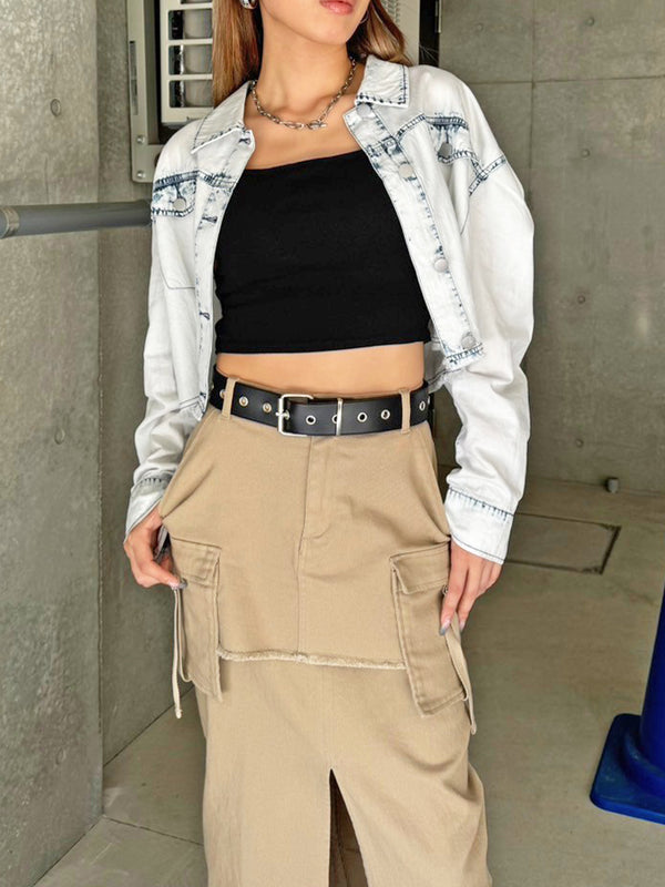 デニムジャッケットライクシャツ