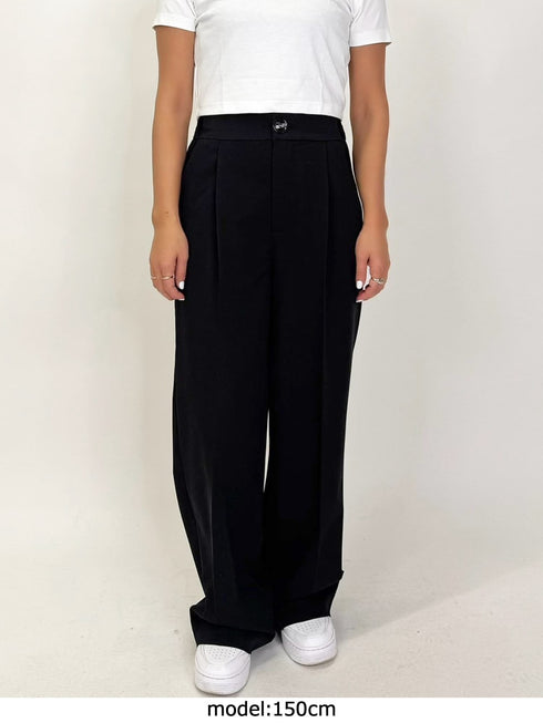 マーブル釦ワイドパンツ