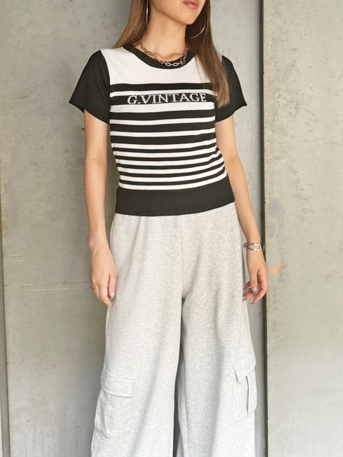 グラム・ヴィンテージボーダーニットトップス