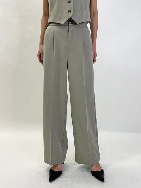 マーブル釦ワイドパンツ