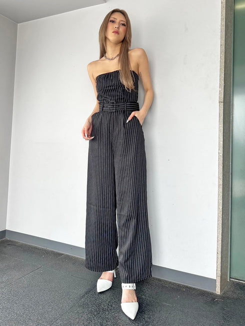 コルセットワイドパンツオールインワン