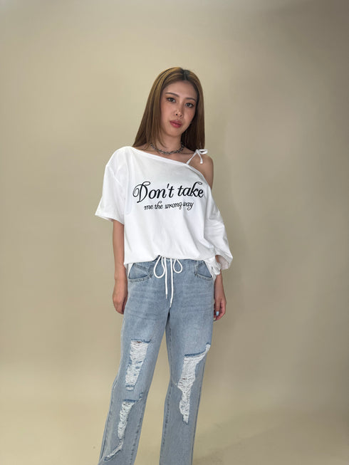 ロゴワンショルカットソートップス