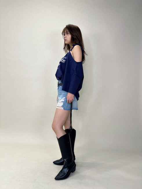 ロゴワンショルカットソートップス